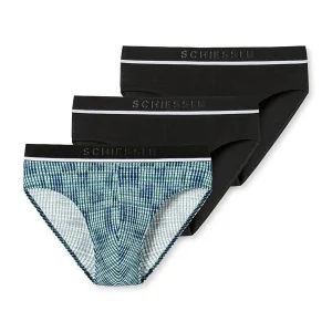 Schiesser 3er-Set: Slips In Schwarz/ Blau 12