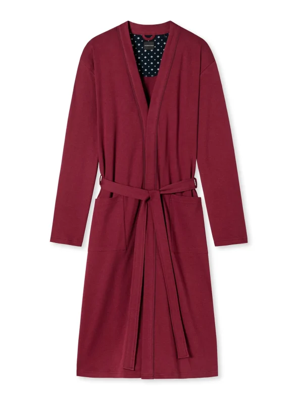 Schiesser Bademantel Elegant Kimono In Bordeaux 1