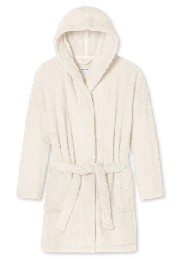 Schiesser Bademantel Teddy Fleece In Off White 1