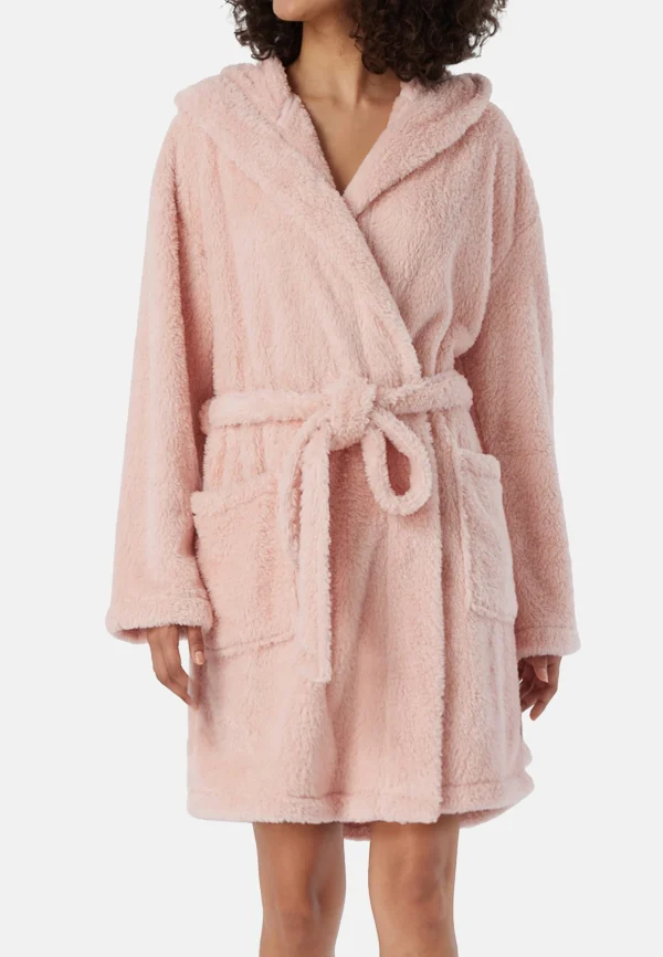 Schiesser Bademantel Teddy Fleece In Rosa 3