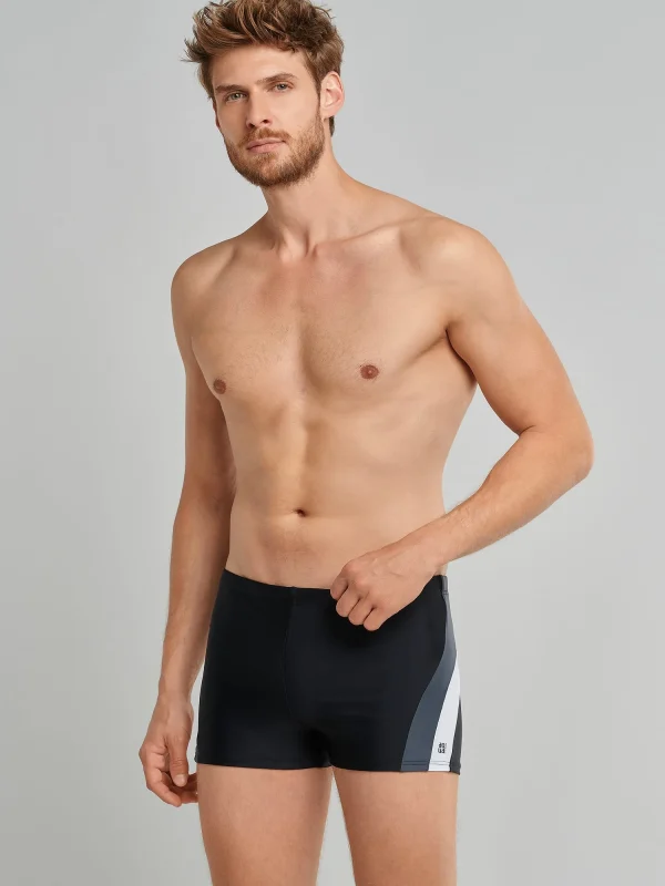 Schiesser Badeshorts Aqua In Schwarz 1