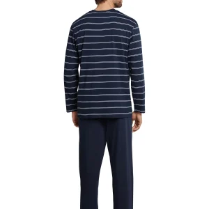 Schiesser Langer Jersey Pyjama Dark Sapphire In Dunkelblau 9