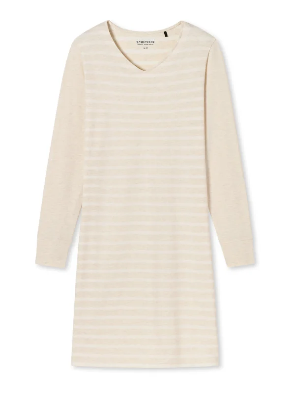 Schiesser Nachthemd Essential Stripes In Beige 1