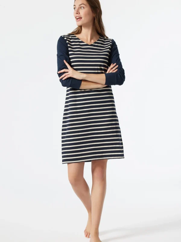 Schiesser Nachthemd Essential Stripes In Blau 3