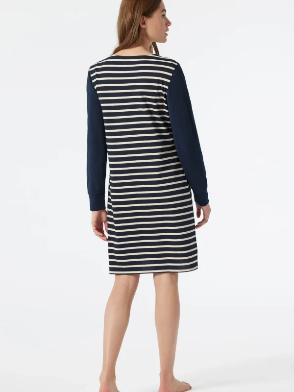 Schiesser Nachthemd Essential Stripes In Blau 4