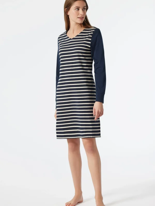 Schiesser Nachthemd Essential Stripes In Blau 5