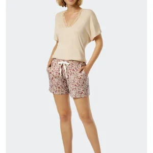 Schiesser Pyjama-Hose In Beige/ Beere 7