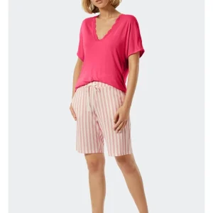 Schiesser Pyjama-Hose In Pink/ Weiß 6