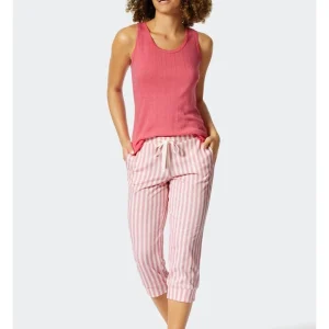 Schiesser Pyjama-Hose In Pink/ Weiß 7