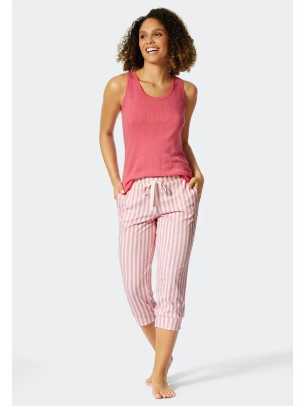 Schiesser Pyjama-Hose In Pink/ Weiß 3