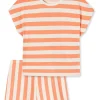 Schiesser Pyjama In Apricot/ Weiß 13