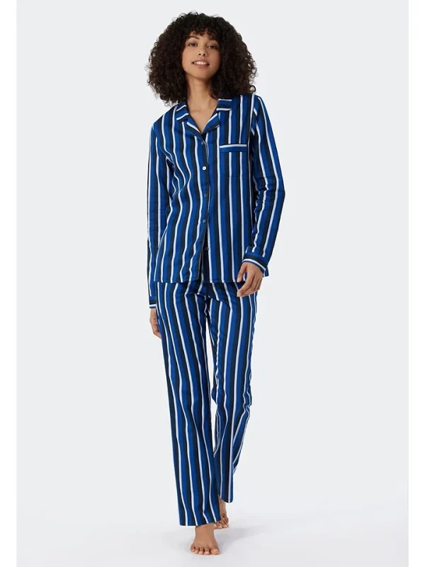 Schiesser Pyjama In Blau/ Schwarz 1