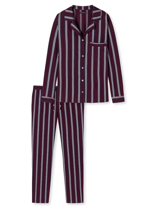 Schiesser Pyjama In Bordeaux/ Dunkelblau 7