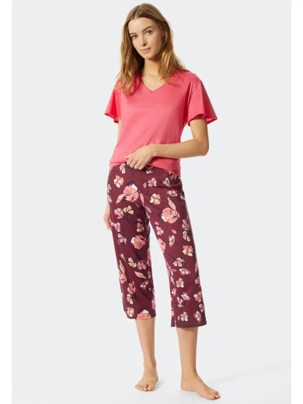 Schiesser Pyjama In Pink/ Pflaume 3