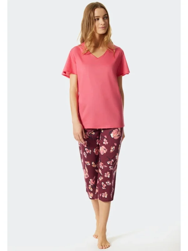 Schiesser Pyjama In Pink/ Pflaume 4