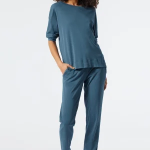 Schiesser Pyjama Modern Nightwear In Petrol 8