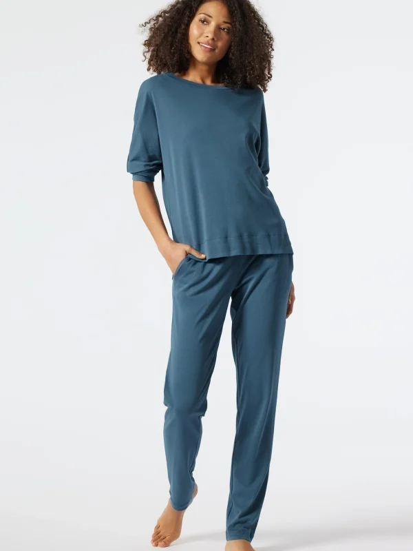 Schiesser Pyjama Modern Nightwear In Petrol 3