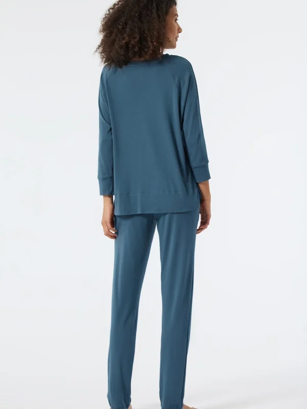 Schiesser Pyjama Modern Nightwear In Petrol 4