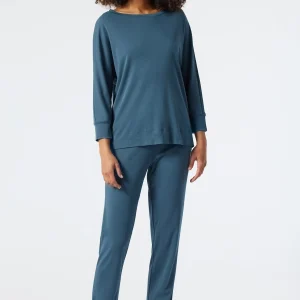 Schiesser Pyjama Modern Nightwear In Petrol 12