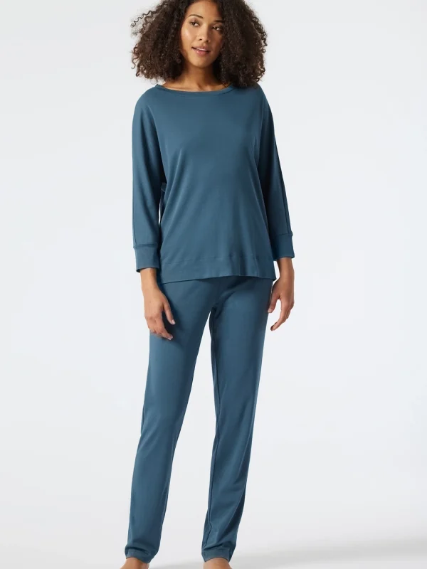 Schiesser Pyjama Modern Nightwear In Petrol 5