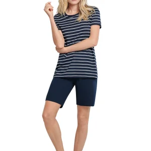 Schiesser Schlafanzug Kurzarm Sleepwear In Blau 10