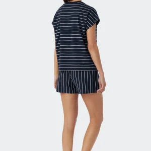 Schiesser Shorty Just Stripes In Dunkelblau 10