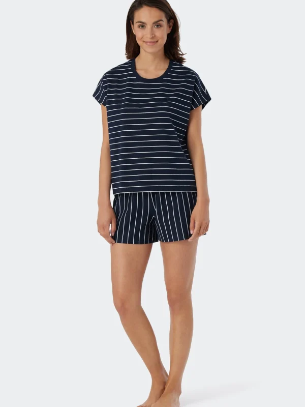 Schiesser Shorty Just Stripes In Dunkelblau 5