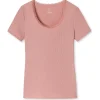 Schiesser T-Shirt Rib & Lace In Terracotta 17