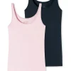 Schiesser Unterhemd / Tanktop 95/5 Organic Cotton In Rosa / Schwarz 16