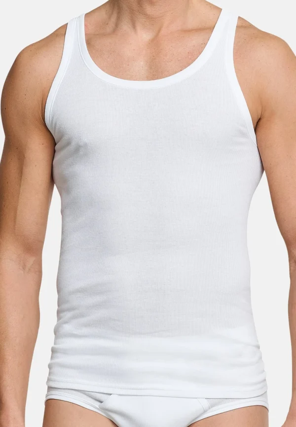 Schiesser Unterhemd / Tanktop Cotton Essentials Doppelripp In Weiß 4