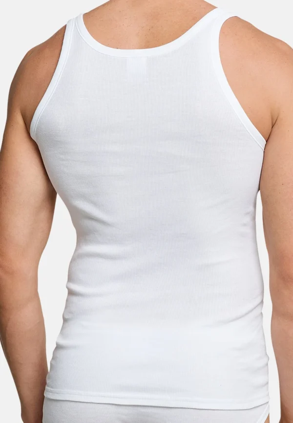 Schiesser Unterhemd / Tanktop Cotton Essentials Doppelripp In Weiß 5